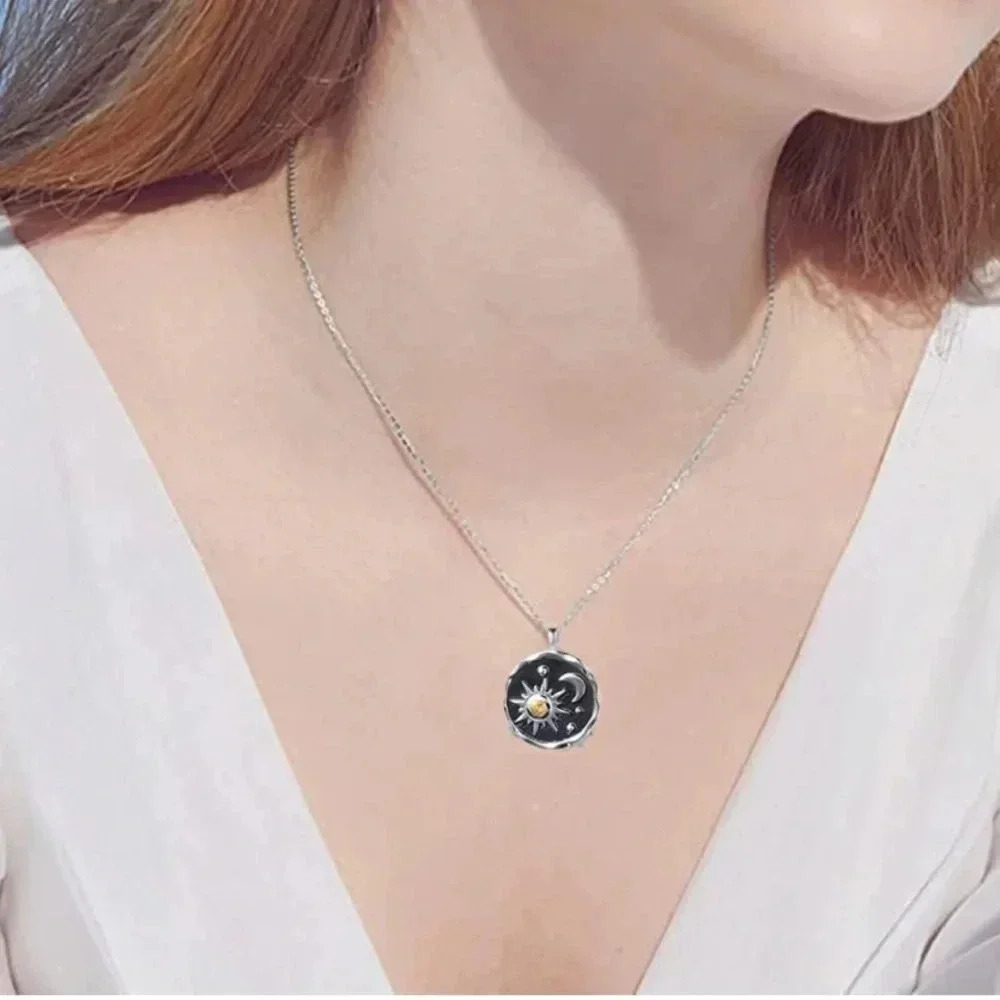 2 LEFT! Sun & Moon Bohemian Pendant Necklace